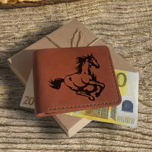 Personalized Horse and Rider Gifts. Personalized Leather Engraved Custom Wallet - £35.39 GBP