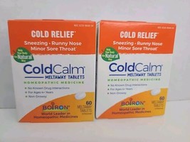 Boiron ColdCalm Homeopathic Medicine 120 Meltaway Tablets 2 Boxes of 60 ... - $14.80