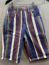 VTG Cotler Kids Stripped Jeans Purple Blue Size 12 USA 22x24 - £10.65 GBP