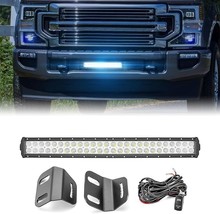 WeiSen 22 Inch Straight Dual Row LED Light Bar Bumper Grill Bar Mount Wi... - $95.00