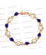 4.50CTPear Simulated Sapphire Women&#39;s Tennis Bracelet Gold Plated 925 Si... - £156.44 GBP