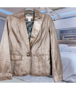 Gold Luxe Jacket Vegan Leather Metallic  Jacket - Size Small - €128,10 EUR