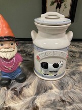 CERAMIC COOKIE JAR CANISTER COW, FARM THEMED - $20.00