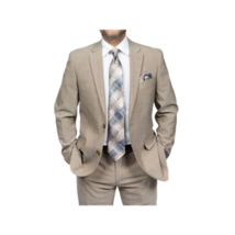Mens TOMMY HILFIGER Suit Wool Blend 2 Button Side Vent Shark Texture 0106 Tan image 5