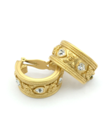 ELIZABETH TAYLOR Love Blooms clip-on earrings - vintage AVON crystal chu... - £59.95 GBP