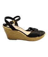 American Eagle Espadrille Wedge Sandals Womens 9.5 Black Ankle Strap Ope... - $29.30