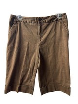 Elliot Lauren Size 10 Brown Chino Long Shorts With Cuffs - $12.54