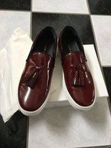 NIB 100% AUTH Celine Slip On Burgundy Patent Leather Sneakers With Tasse... - $498.00