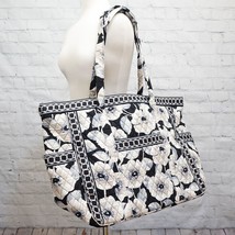 NWOT ❤️ VERA BRADLEY Camellia Get Carried Away XL LARGE TOTE Black White... - £75.75 GBP