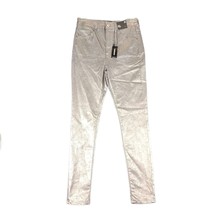 NWT Express Silver Metallic Distressed Jeans Skinny High Rise Stretch Pants Sz 2 - £19.45 GBP