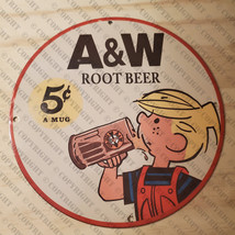 Hires Root Beer Sign, Soda Sign, Vintage Porcelain A&amp;W Root Beer Pop Drink Petro - £146.17 GBP