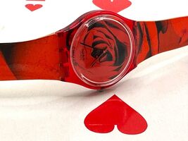 Swatch Watch Red Rose GR136 Vintage 1997 - $49.00
