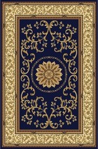 Radici 1419-1341-NAVY Noble Rectangular Navy Blue Traditional Italy Area Rug- 5  - £139.83 GBP