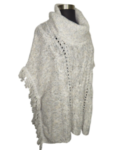 Lane Bryant Chunky Knit Cowl Neck Fringed Poncho Sweater Plus Size 14-20 - £39.32 GBP