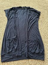 Splendid Womens Cardigan Sweater Navy Short Sleeve Open Front Size XS Po... - $273.88 MXN