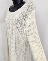Nautica Tunic Sweater Women&#39;s Size XL Ivory Cream Cable Knit Pullover - £11.99 GBP