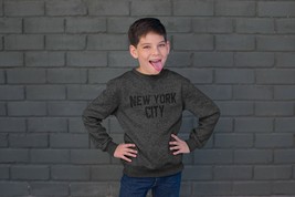 New York City Youth Shirt Crewneck Sweatshirt Dark Heather Charcoal - £23.76 GBP