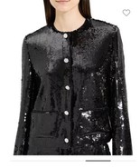 Theory Cropped Sequin Jacket Sz 2 Black $475 - £115.32 GBP