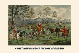 A Meet with his grace the Duke of Rutland by Henry Alken - Art Print - £17.37 GBP+
