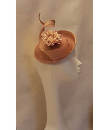 FASCINATOR, Dusty Peachy Pink Hat Fascinator,Wedding, Church hat, Goodwo... - £39.17 GBP