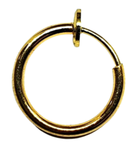 Fake Nose Ring Hoop Spring Gold Tone Retractable Septum Lip Nose Clip On - £2.37 GBP