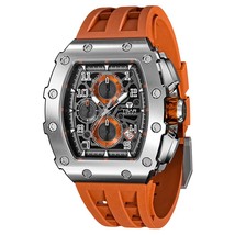 TSAR BOMBA Watch for Men Tonneau Watch Man Sport Waterproof Red Clock Fashion Sa - £360.75 GBP