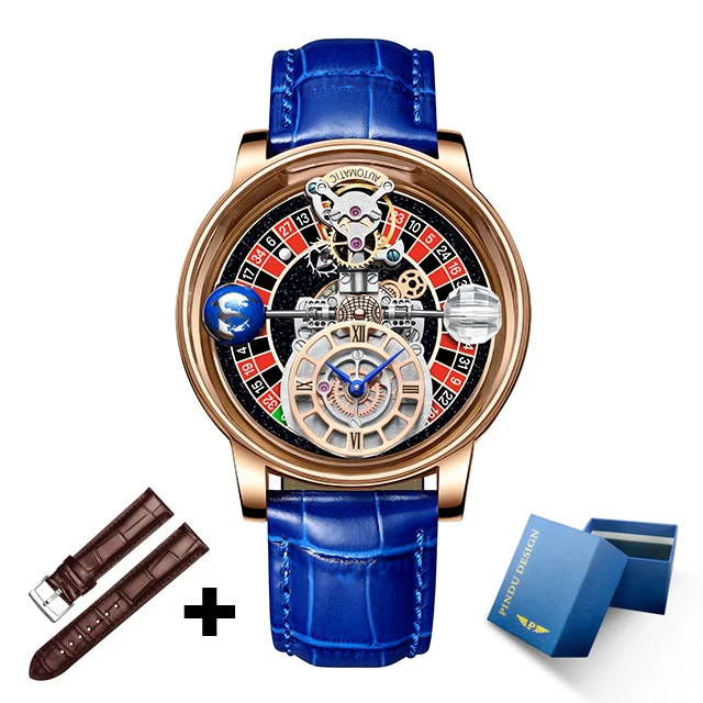 Man Wristwatch Transparent Hollow Design Celestial Roulette Quartz Watch... - $402.97