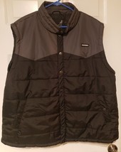  Mack Truck Puffer Vest Mens Sz 3XL Button Front Black/Gray XXXL Inside ... - $24.25