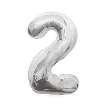 Unique Party 53822 - 34 Giant Silver Foil Number 2 Balloon  - $6.00