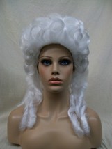 White Baroque Wig Marie Antoinette Colonial Victorian Lady Dame Medieval Queen - £23.59 GBP