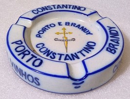 Constantino Brandy ✱ Rare Vintage Hand Painted Ashtray Ceramic Portugal 30´s - £97.37 GBP