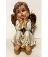 Sitting Hand Painted Angel, 7&quot;, New from Colombia #1  #L081 - £28.79 GBP