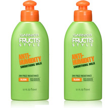 Pack of (2) NEW Garnier Fructis Style Anti-Humidity Smoothing Milk 5.10 Ounces - £19.51 GBP