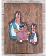Vintage Engraved Wood Plaque Beatrix Potter Peter Rabbit 8.5&quot;x11&quot; - £46.29 GBP
