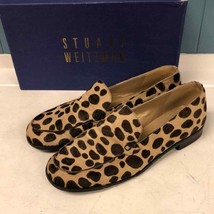Stuart Weitzman Mocaroon Connacht ocelot animal print fur loafers women’... - $79.10