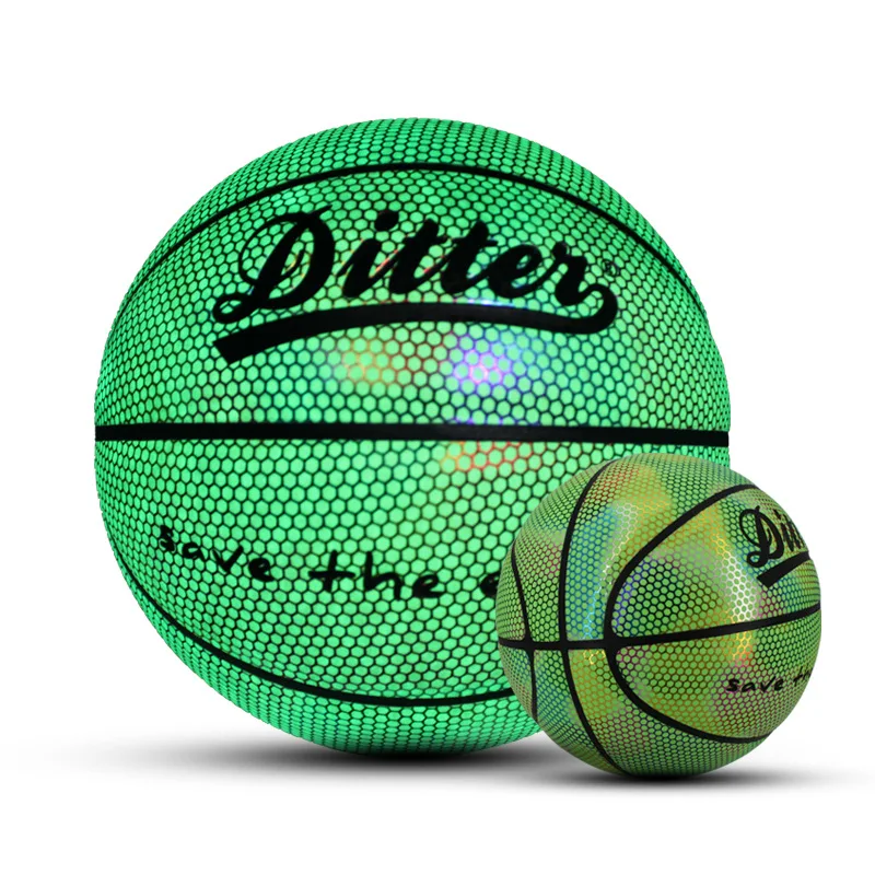 Holographic Reflective Glowing Basketball No. 7Outdoor Indoor Ball Glowing  Nigh - £62.97 GBP