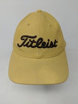 Titleist Golf Bamboo Strapback SpellOut Baseball Cap Hat Adjustable Yellow VTG - $14.84