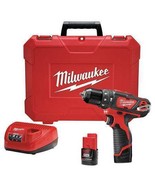 Milwaukee Tool 2408-22 M12 3/8 Hammer Drill/Driver Kit - £195.73 GBP