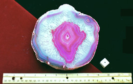 Pink AGATE &amp; QUARTZ Geode Coasters * 5-7&quot; Thick Slice Slab Cuts * Choice of 10 - £15.11 GBP+