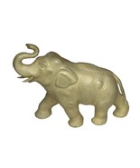 Vintage Resin Cream-Colored Elephant Figurine Trunk Up Tusks - $370.83 MXN