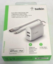 NEW Belkin Boost Charge 24W Dual USB-A to iPhone Lightning Cable MFi-Certified - £19.67 GBP