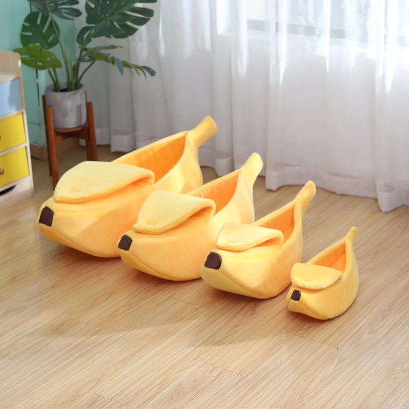 House Home Cat Banana House Indoor Small Pet Bed Dog Sleeping Bag Pet Supplies I - £28.77 GBP