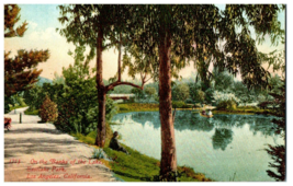 No. 1713 On the Banks of Eastlake Park Los Angeles, CA Mitchell Postcard - £9.94 GBP