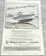 Marine Office of America Boat Insurance Print Ad 1958 Vintage  - £10.61 GBP