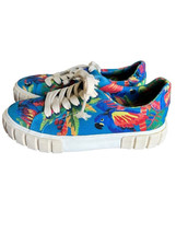 Farm Rio Blue Macaw Tropical Platform Sneakers Size 7 - $45.97