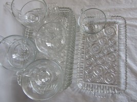 15-piece, Anchor Hocking Clear Glass Circle &amp; Bubble Pattern snack Plate... - $65.00