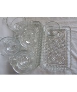 15-piece, Anchor Hocking Clear Glass Circle & Bubble Pattern snack Plates & Cups - $65.00