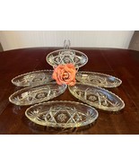 6 Early American Prescut EAPC Oval Pickle/Corn-on-the-Cob Dishes - Star of David - $65.00