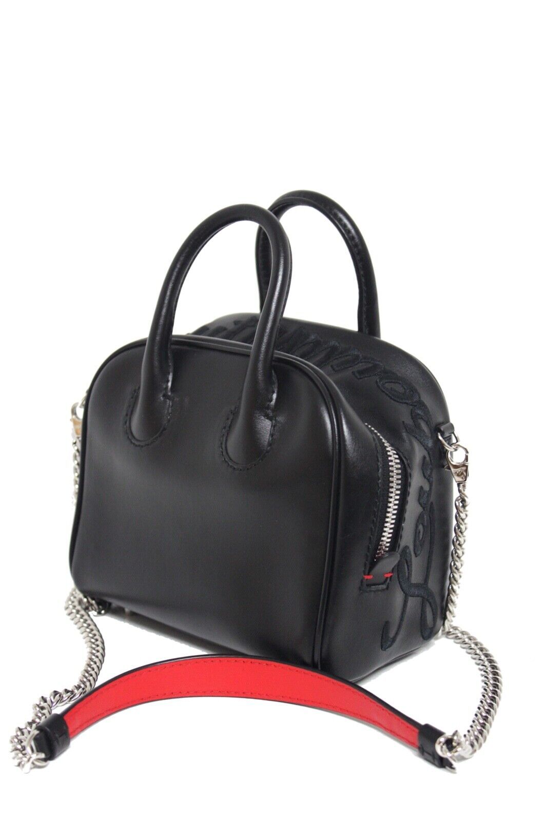 Primary image for New Christian Louboutin Mary Jane Nano Top Handle Black Leather Messenger Bag