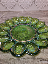 Vintage Indiana Glass Hobnail Carnival Glass MCM Deviled Egg Plate Server - $45.00